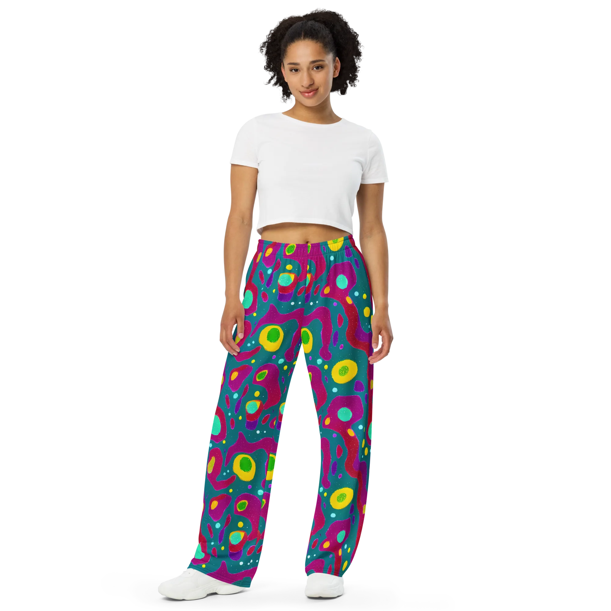 Aqua Psyche on Wide-Leg Pants — Front
