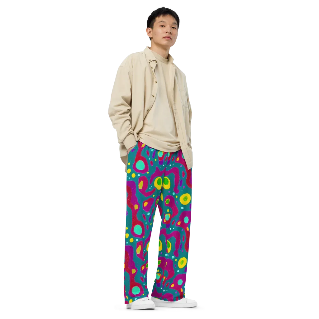 Aqua Psyche on Wide-Leg Pants — Right Front