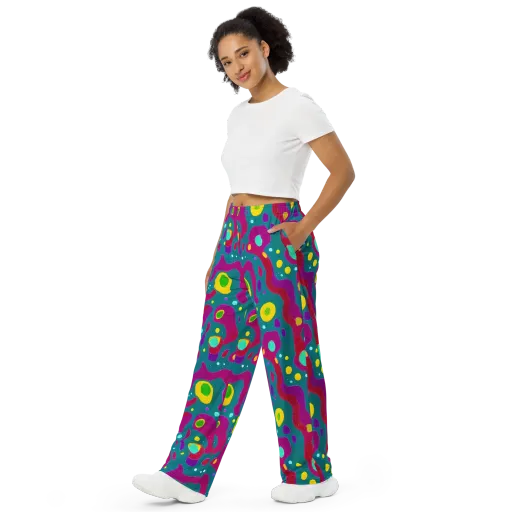 Aqua Psyche on a Wide-Leg Pants