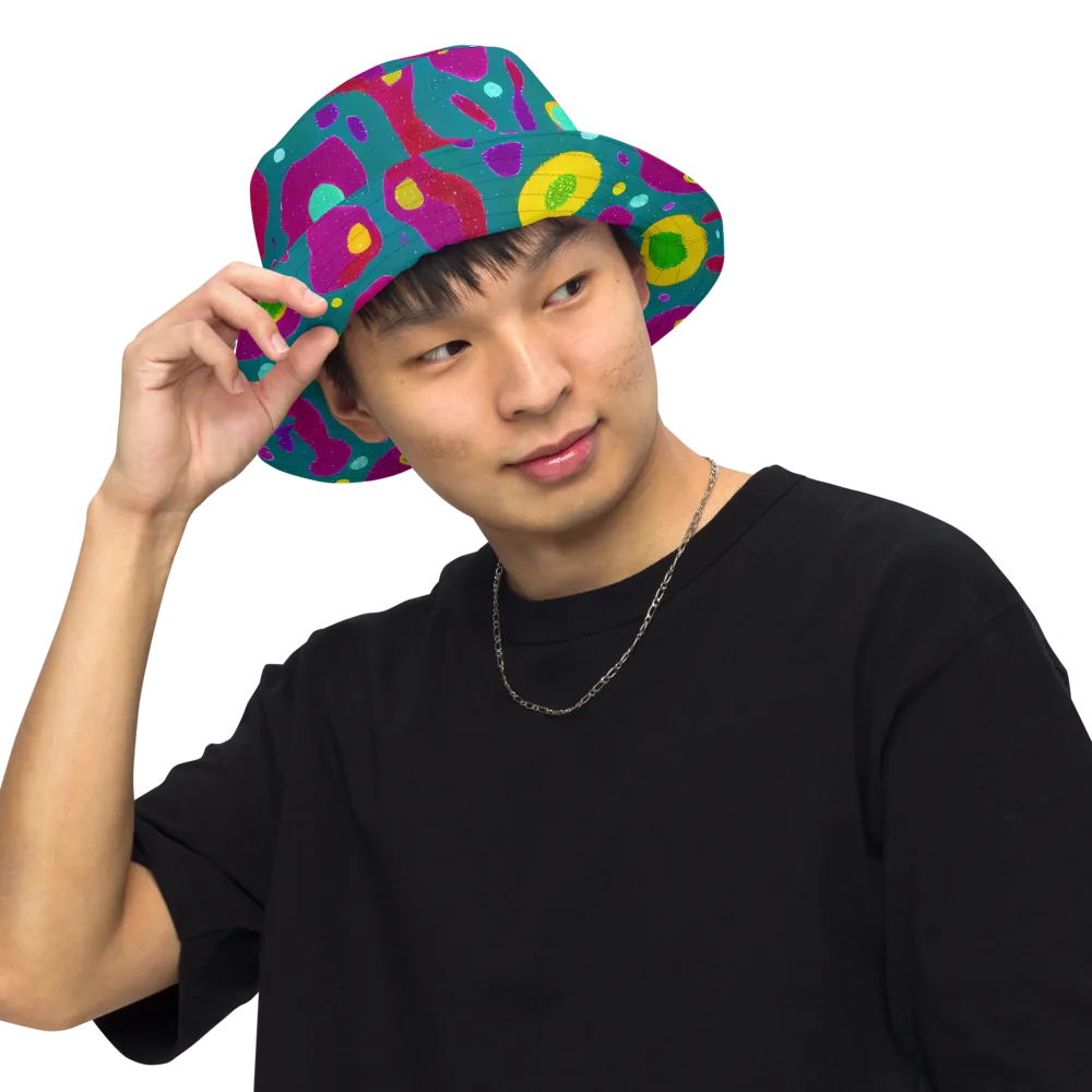 Aqua Psyche on Reversible Bucket Hat — Front Inside