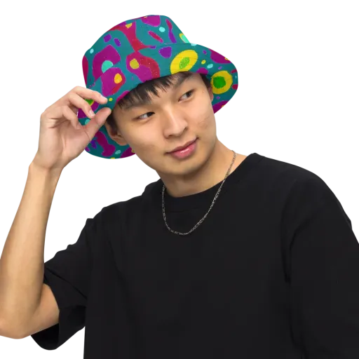 Aqua Psyche on a Reversible Bucket Hat