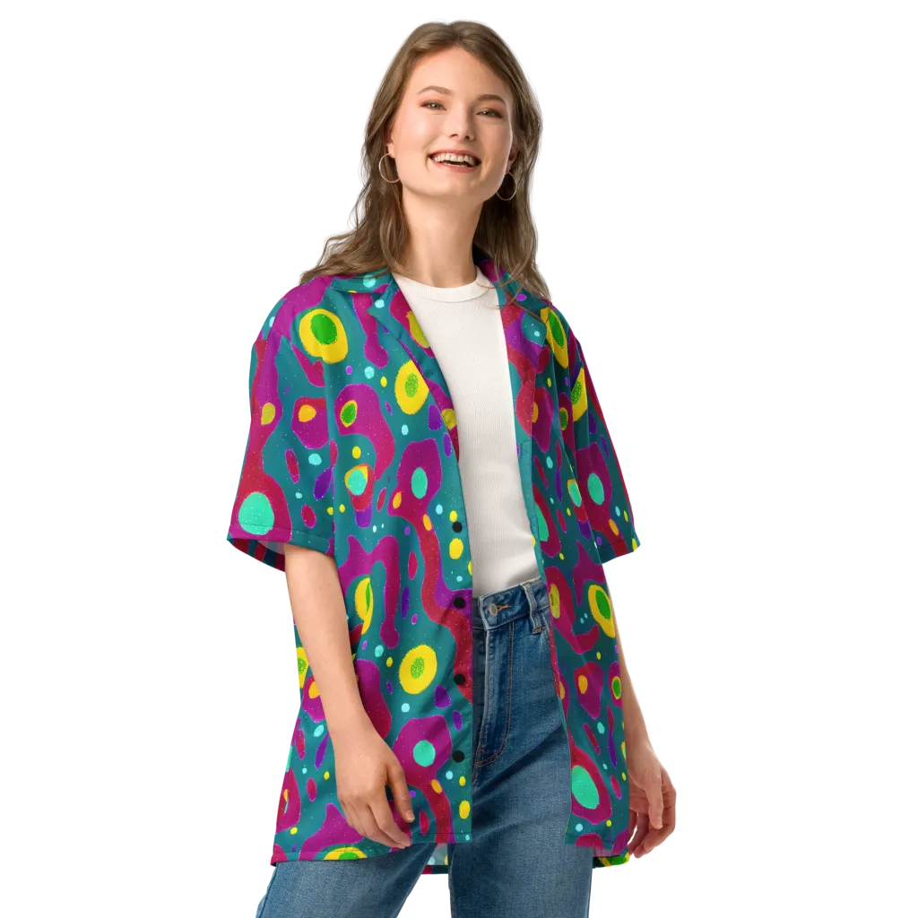 Aqua Psyche on Button Shirt — Front