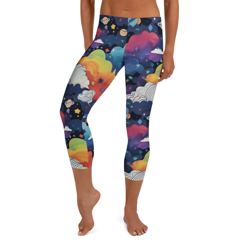 Nebula Rainbow on Capri Leggings — Front