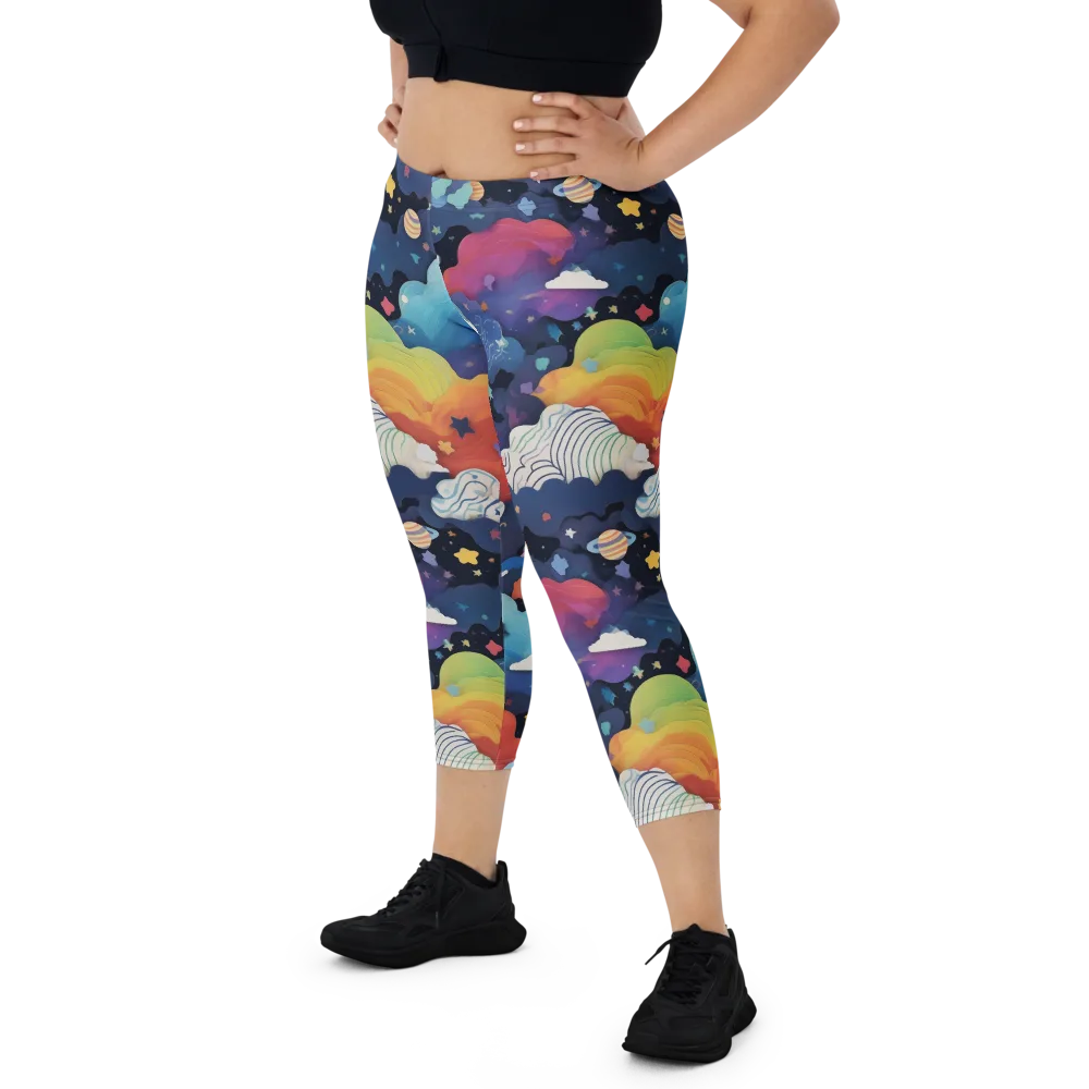 Nebula Rainbow on Capri Leggings — Front