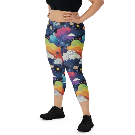 Nebula Rainbow on a Capri Leggings