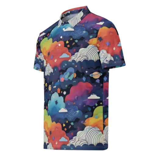 Nebula Rainbow on a Men's Slim Fit Polo Shirt