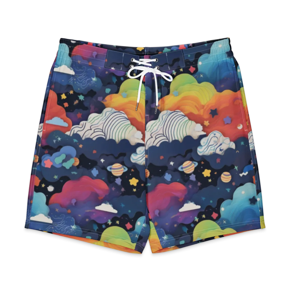 Nebula Rainbow on Men's Board Shorts — Front