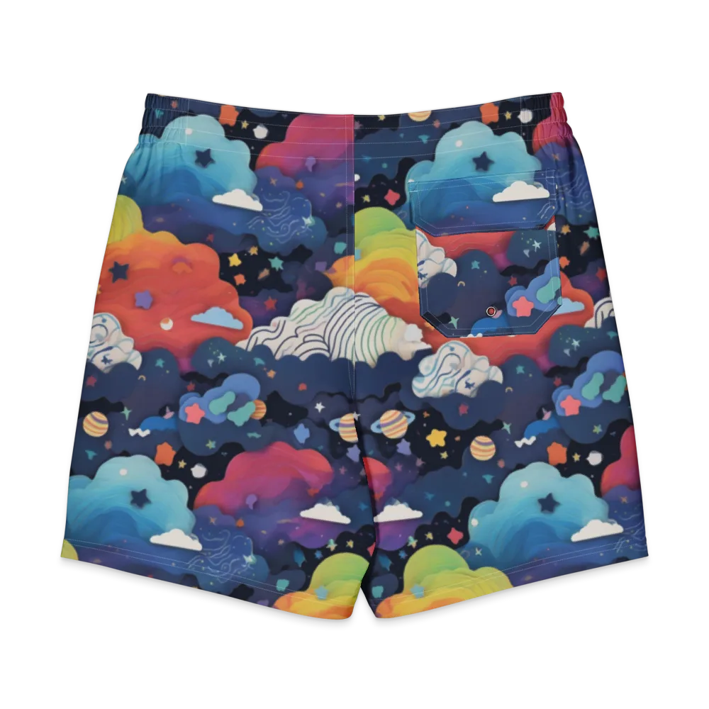 Nebula Rainbow on Men's Board Shorts — Back
