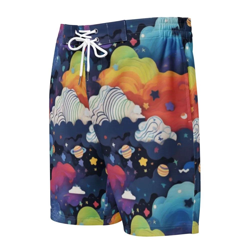 Nebula Rainbow on Men's Board Shorts — Front