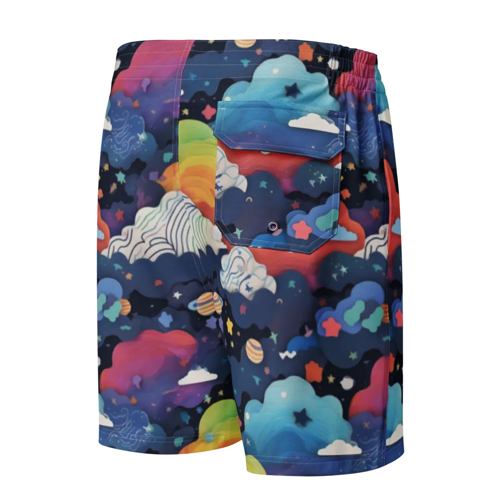 Nebula Rainbow on Men's Board Shorts — Back