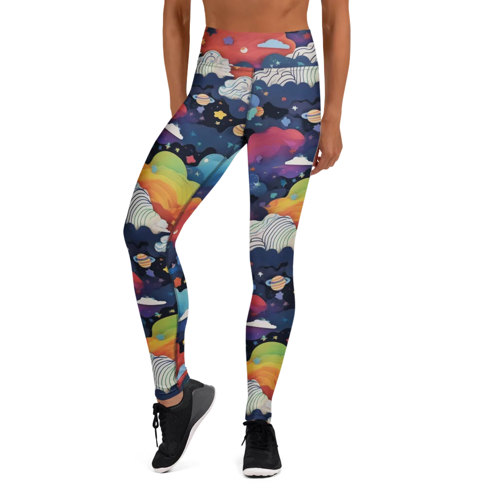 Nebula Rainbow on Yoga Leggings — Front