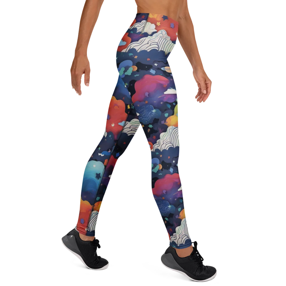 Nebula Rainbow on Yoga Leggings — Right