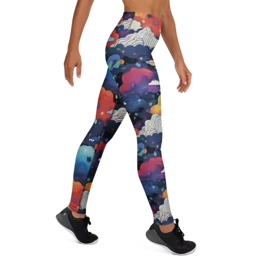 Nebula Rainbow on a Yoga Leggings