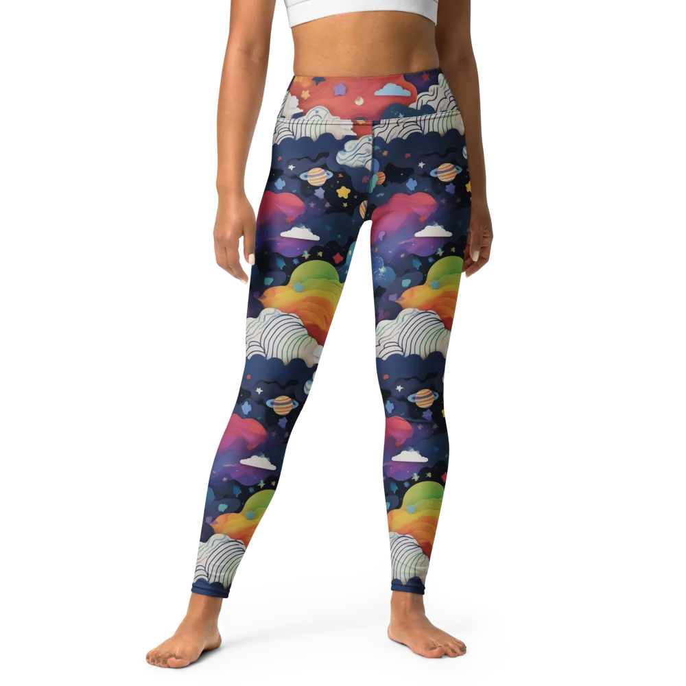 Nebula Rainbow on Yoga Leggings — Front