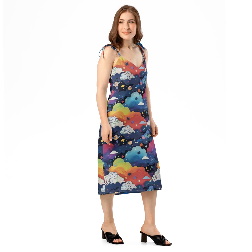 Nebula Rainbow on Slip Dress — Right Front