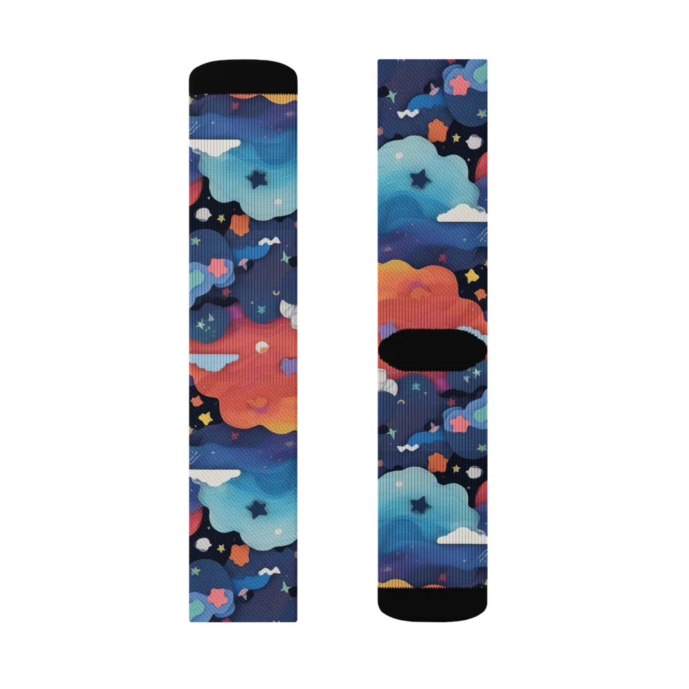 Nebula Rainbow on Socks — Left Sock