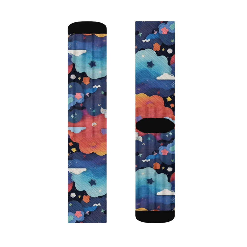Nebula Rainbow on Socks — Right Sock