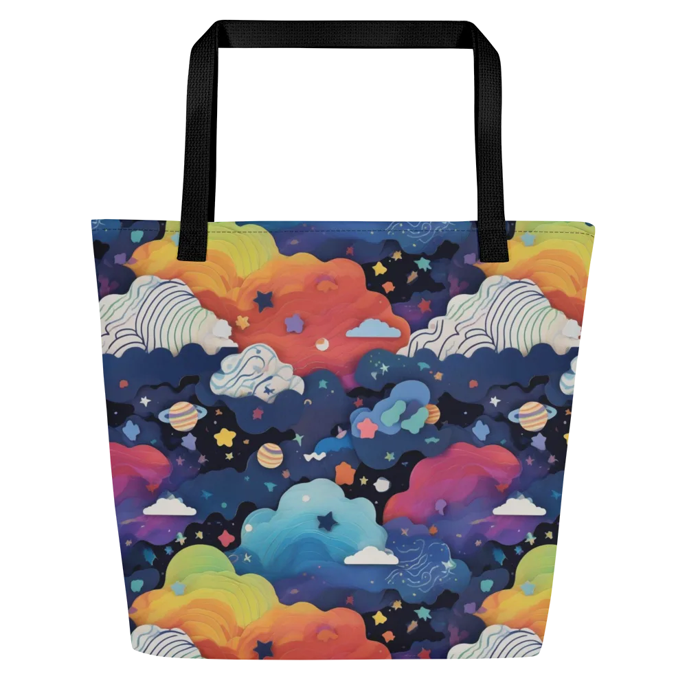 Nebula Rainbow on Large Tote Bag W/ Pocket — Front