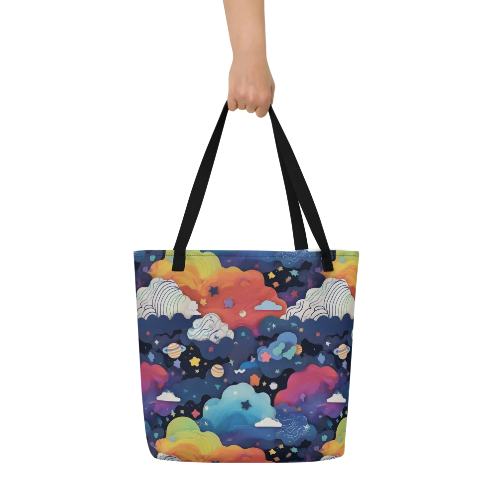 Nebula Rainbow on Large Tote Bag W/ Pocket — Front