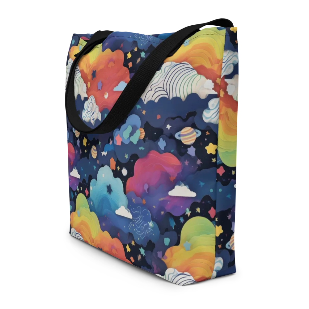 Nebula Rainbow on Large Tote Bag W/ Pocket — Front