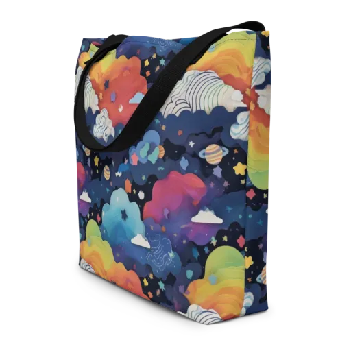 Nebula Rainbow on a Large Tote Bag W/ Pocket