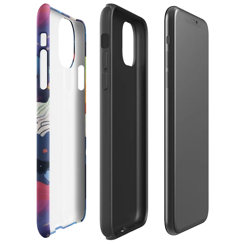 Nebula Rainbow on Tough Case for iPhone® — Right