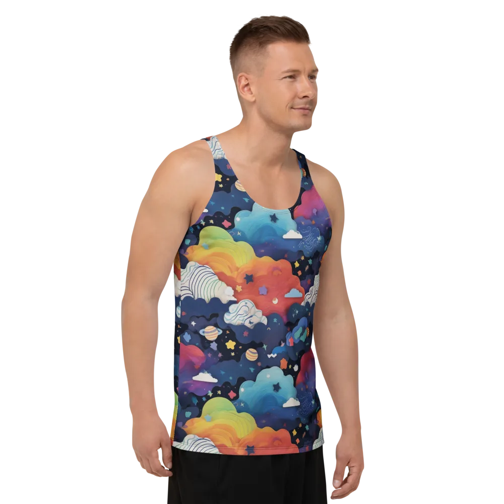 Nebula Rainbow on Men's Tank Top — Right Front