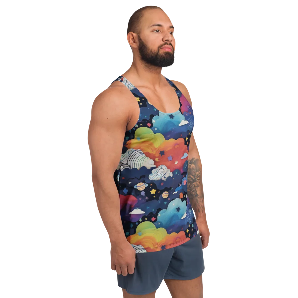 Nebula Rainbow on Men's Tank Top — Right Front