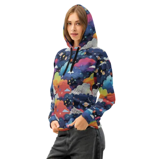 Nebula Rainbow on a Cotton Hoodie