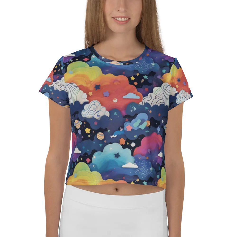 Nebula Rainbow on Crop Tee — Front