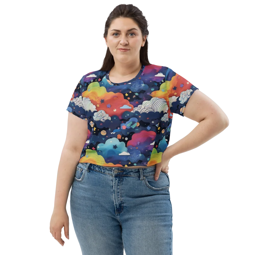 Nebula Rainbow on Crop Tee — Front