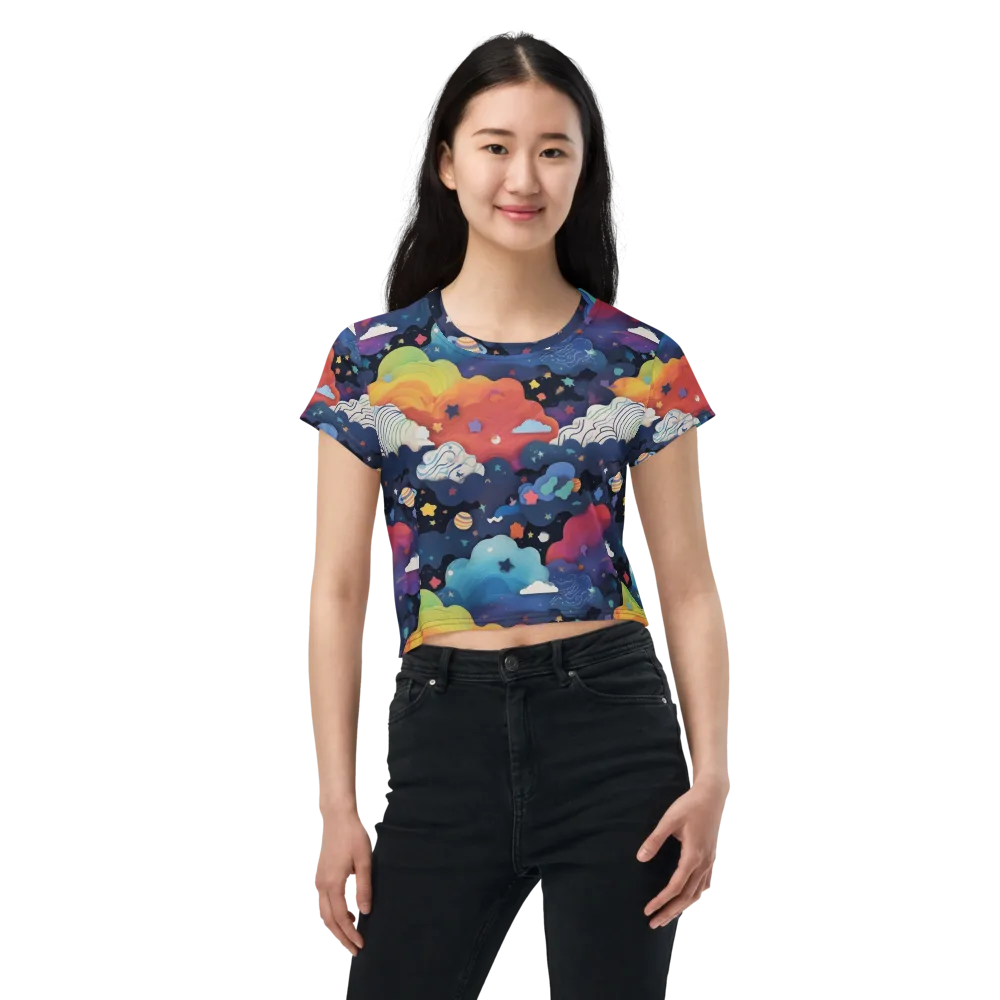Nebula Rainbow on Crop Tee — Front