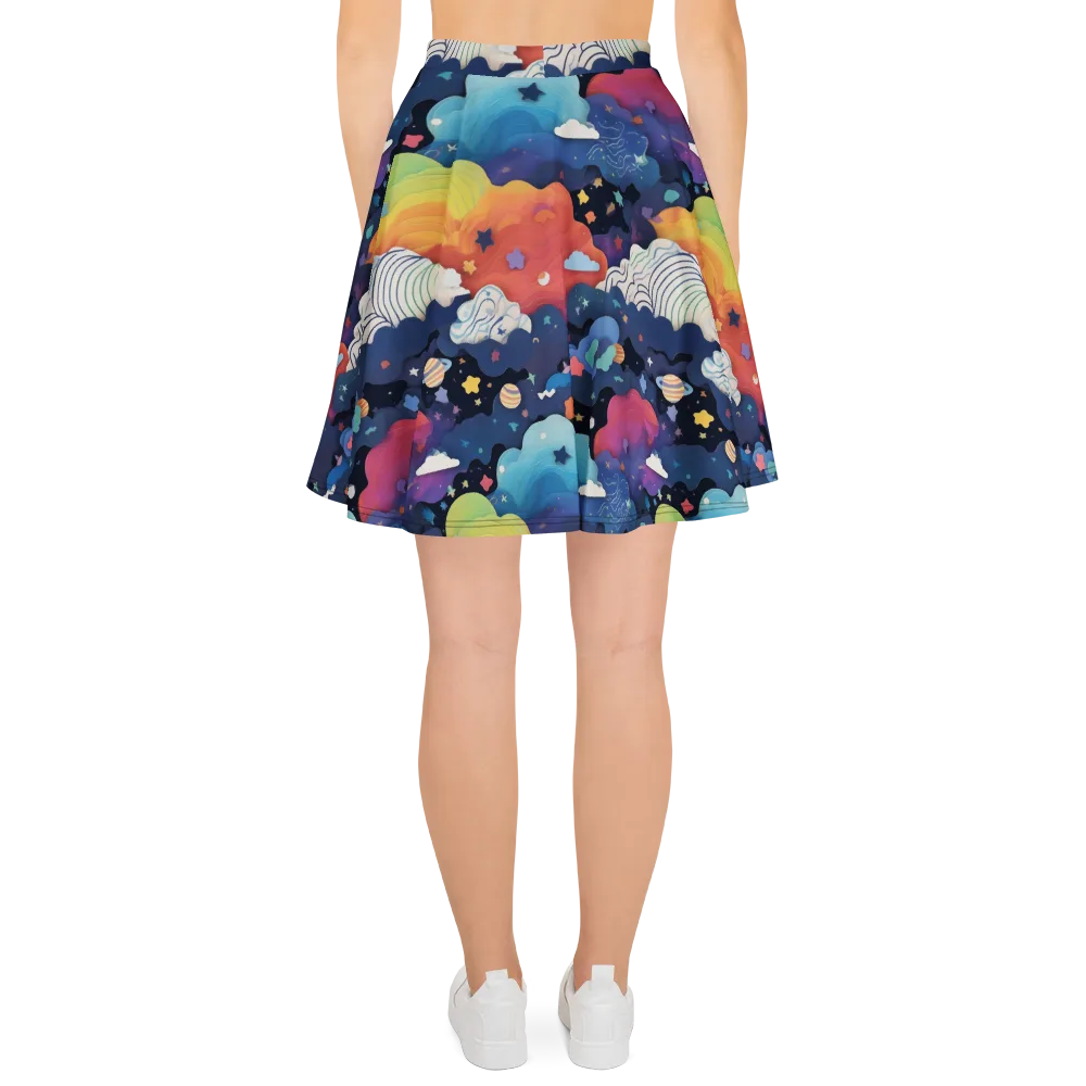 Nebula Rainbow on Skater Skirt — Back