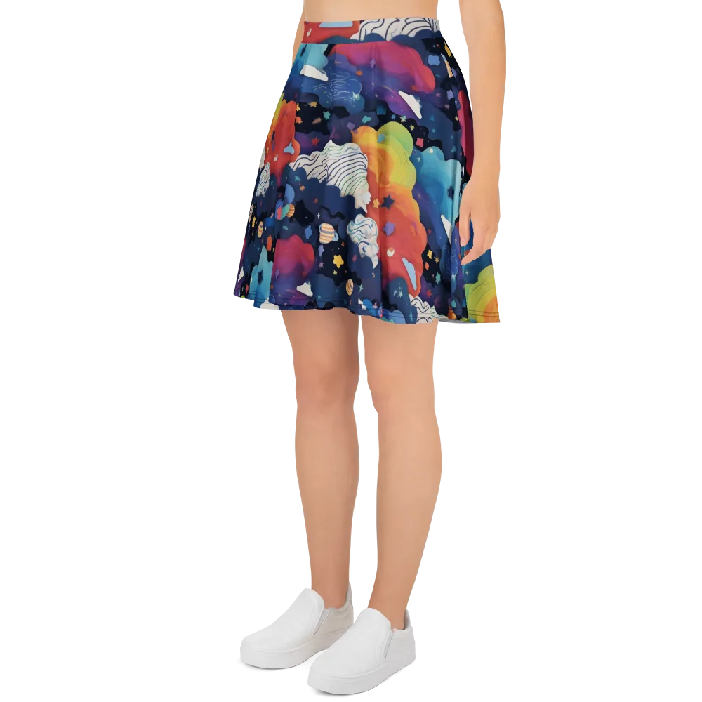 Nebula Rainbow on Skater Skirt — Left