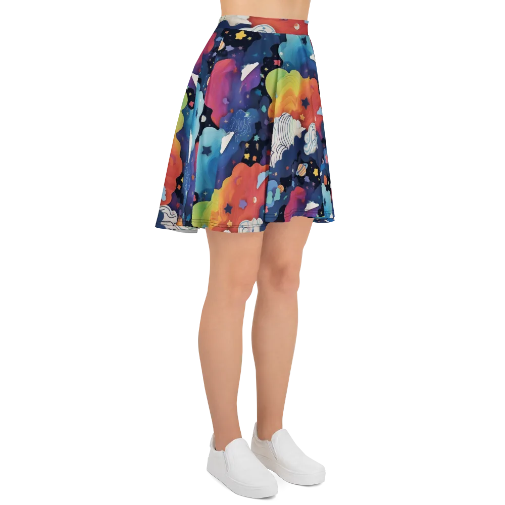 Nebula Rainbow on Skater Skirt — Right