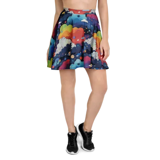 Nebula Rainbow on a Skater Skirt