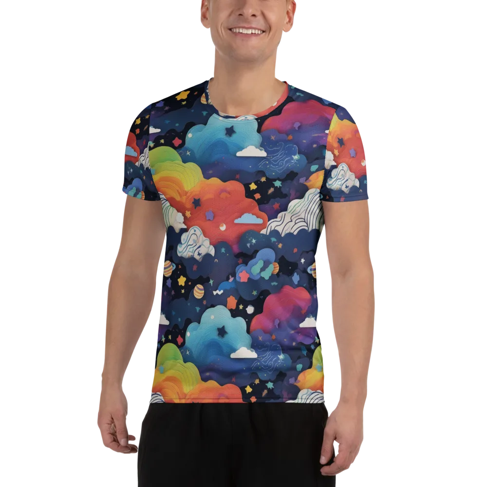 Nebula Rainbow on Men's Athletic T-Shirt — Front
