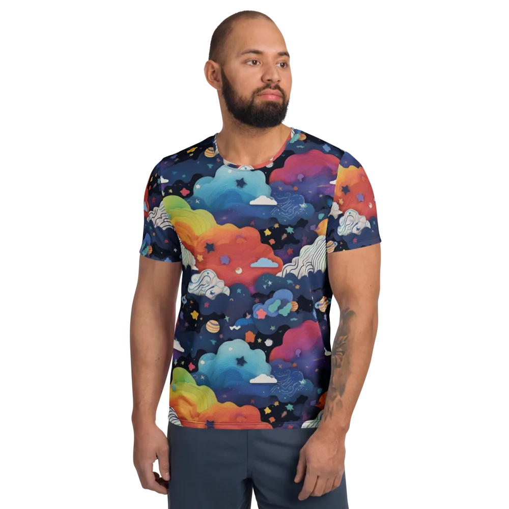 Nebula Rainbow on Men's Athletic T-Shirt — Front