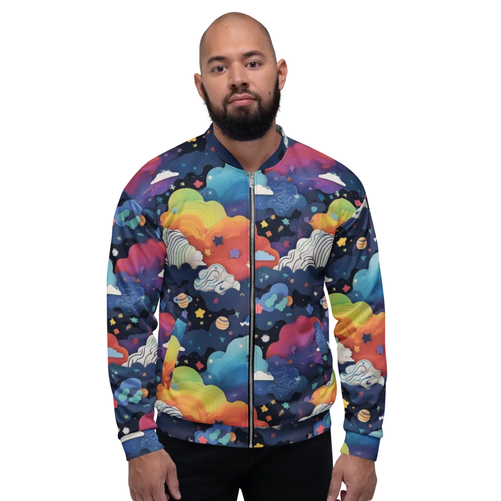 Nebula Rainbow on Bomber Jacket — Front