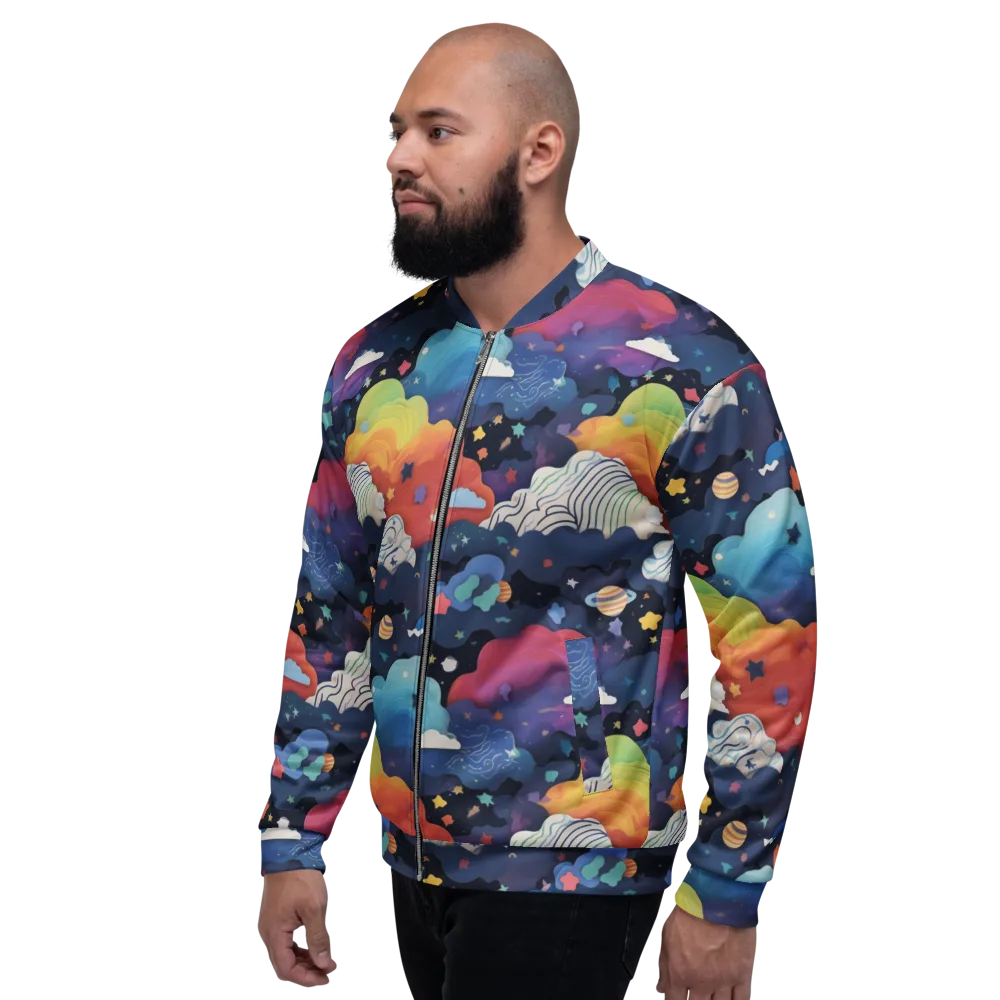 Nebula Rainbow on Bomber Jacket — Left