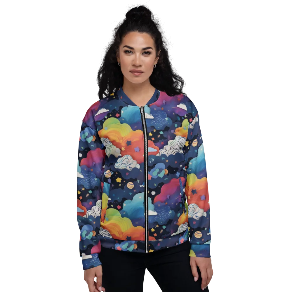 Nebula Rainbow on Bomber Jacket — Front