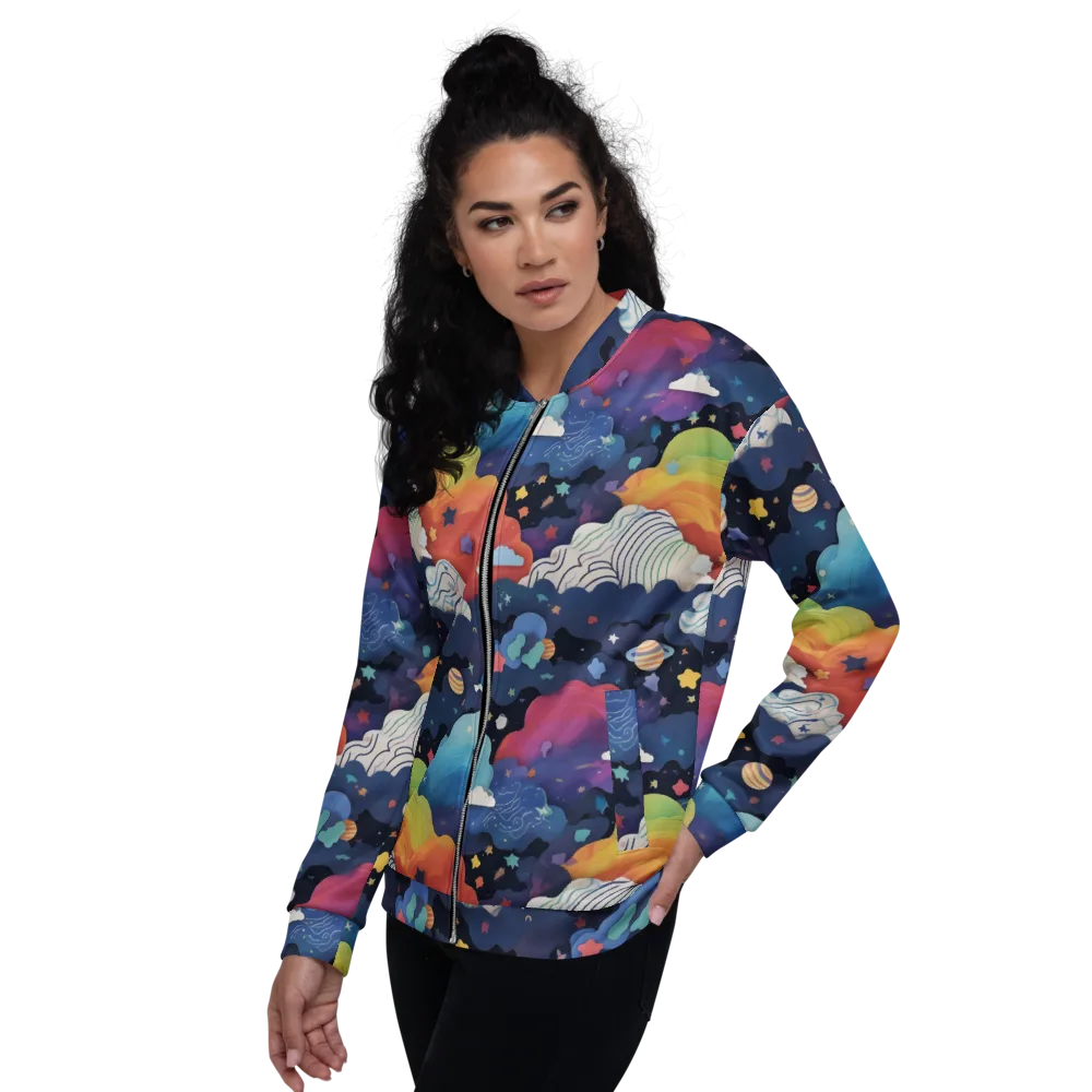Nebula Rainbow on Bomber Jacket — Left