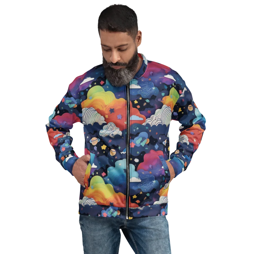 Nebula Rainbow on Bomber Jacket — Front