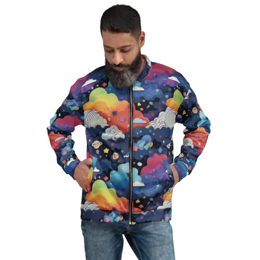 Nebula Rainbow on a Bomber Jacket