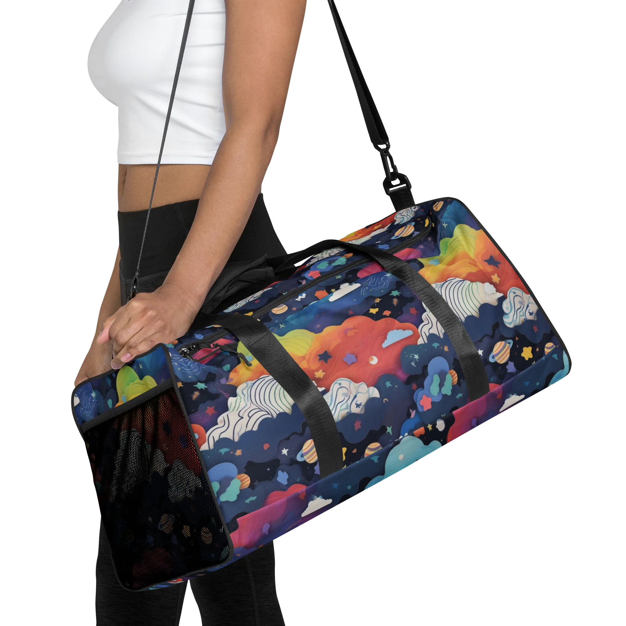 Nebula Rainbow on Duffle Bag — Front