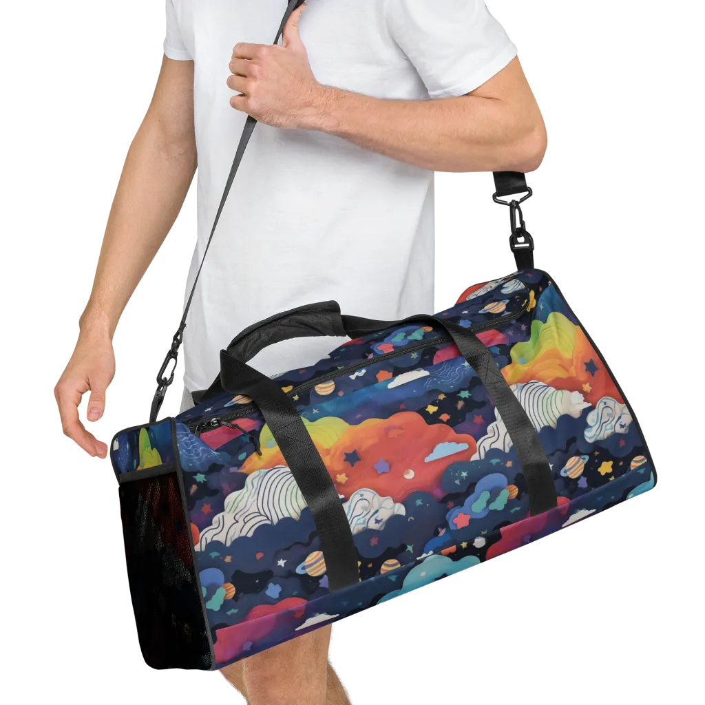 Nebula Rainbow on Duffle Bag — Right Front
