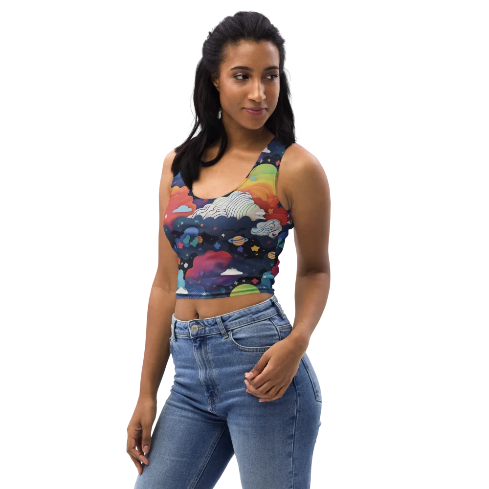 Nebula Rainbow on Crop Top — Left Front