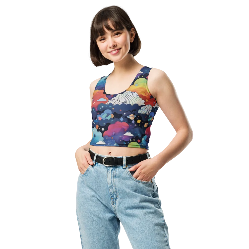 Nebula Rainbow on Crop Top — Front