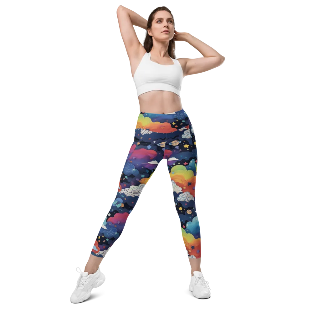 Nebula Rainbow on Leggings with Pockets — Front