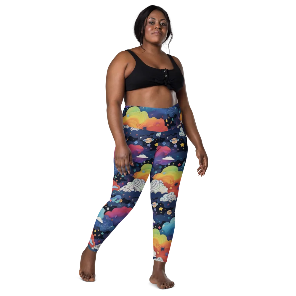 Nebula Rainbow on Leggings with Pockets — Front